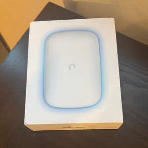 Ubiquiti White Access Point with Blue Accent